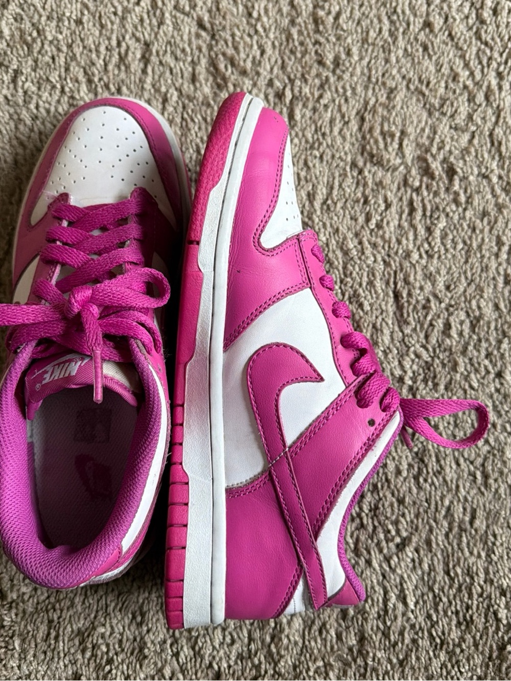 Nike Kids Hot Pink and White Low-Top Sneakers - Picture 7 of 8